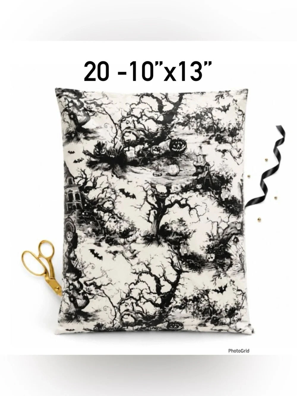 4/$20 -20 Spooky Toile poly mailers 10”x13”
